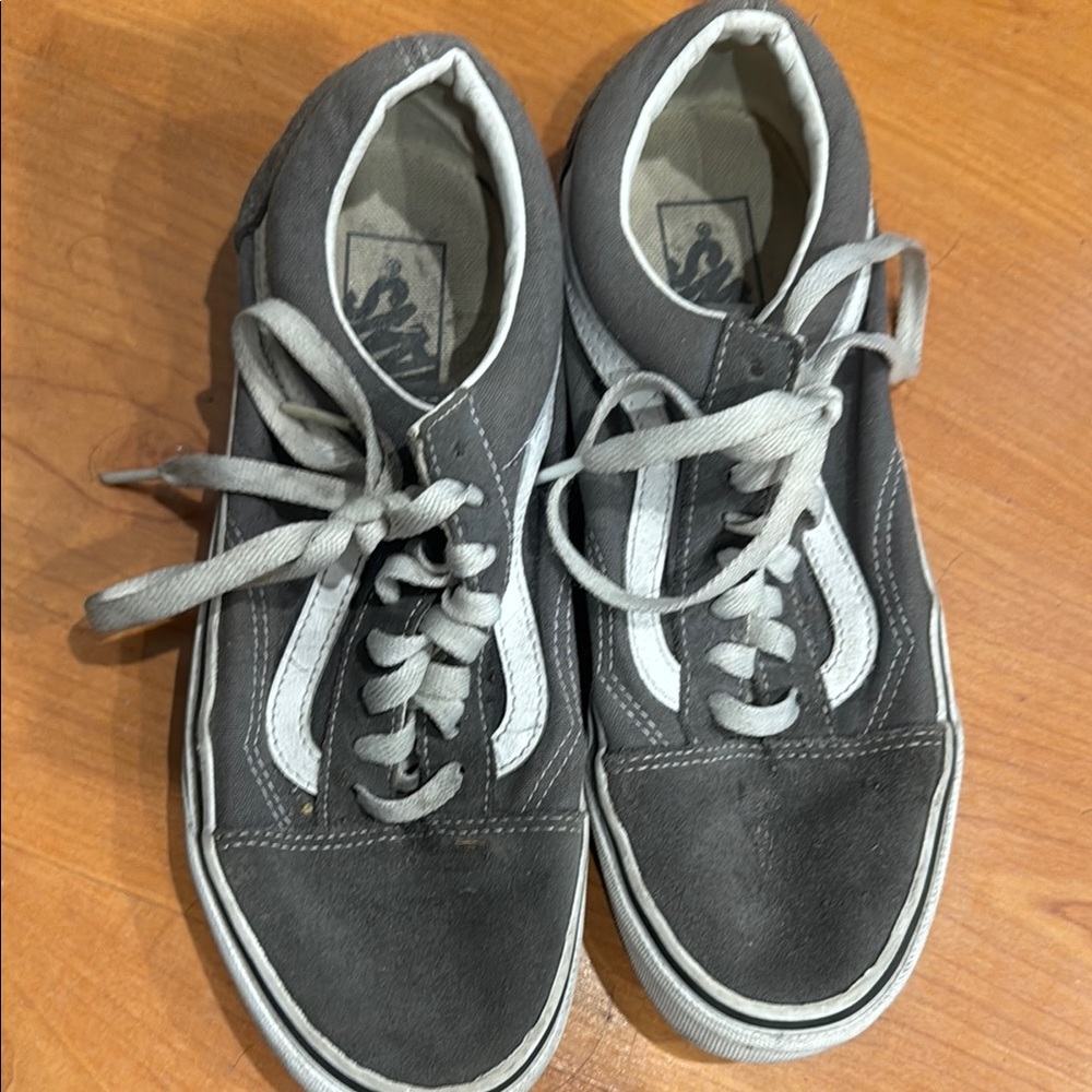 Vans Men's Charcoal and White Sneakers